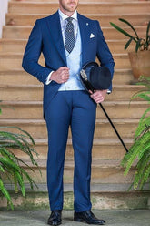 Vintage One-Button Single-Breasted Tailored 3-Piece Wedding Suit For Men