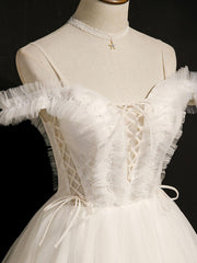 White Homecoming Dress Cute Puffy Short Party Cocktail Dress