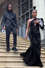 White Shawl Lapel Jacquard 2 Piece Men's Prom Suit