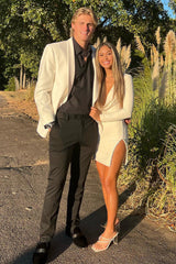 White Shawl Lapel Prom Homecoming Blazer for Men