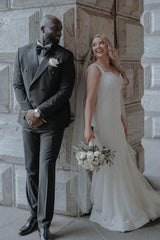 White Wedding Dress Mermaid Sweetheart Spaghetti Straps Sleeveless Beaded Sequined Long Bridal Gown