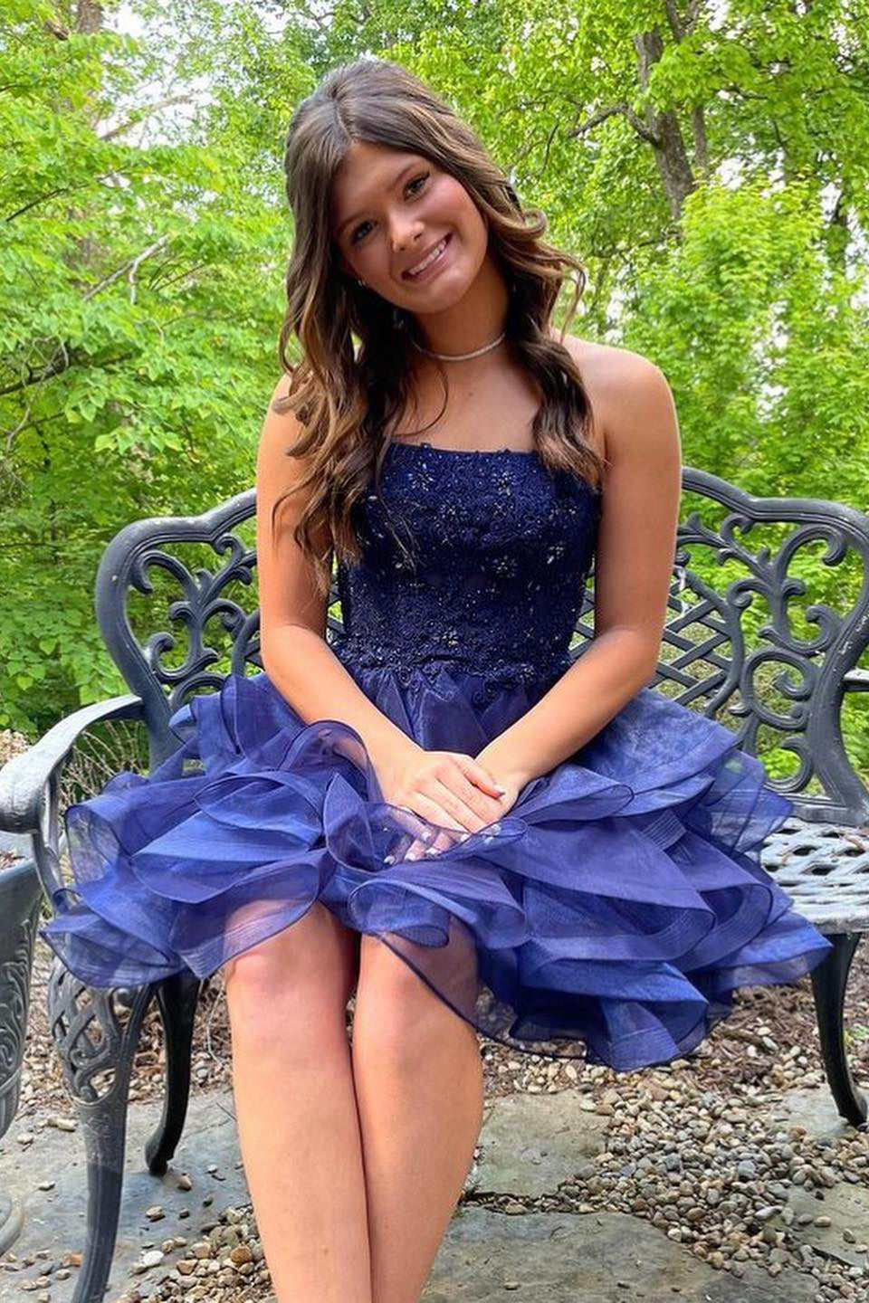 Xandra Homecoming Dress Pretty A Line Lace Appliques Organza Short Party Cocktail Dress