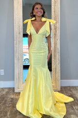 Yellow Prom Dress Sweetheart Mermaid Long Evening Dress