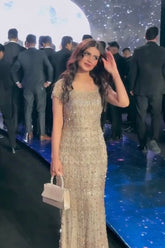 Dressystars Cap Sleeve Formal Dress Beaded Sheath/Column Evening Gown