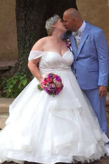 Dressystars Plus Size Wedding Dresses Off The Shoulder Tulle Bridal Gowns