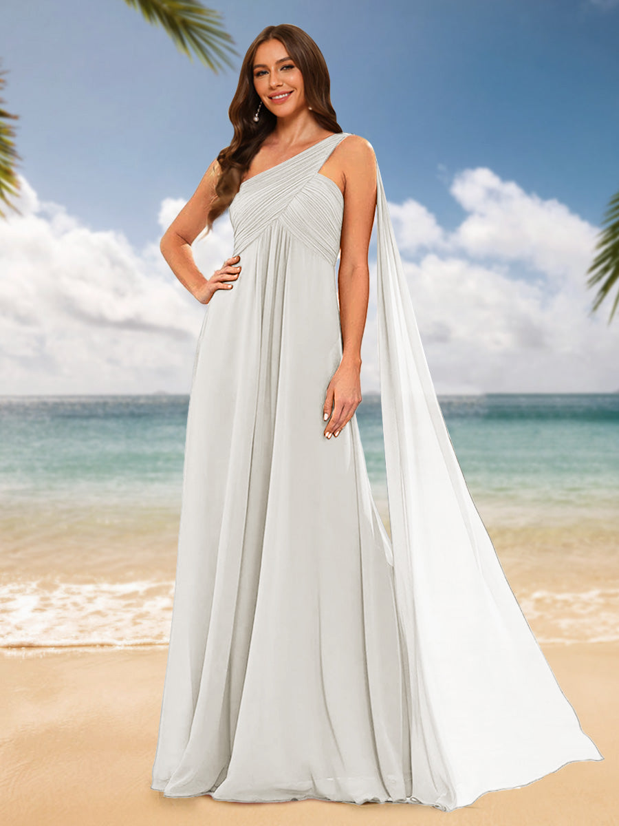 A-Line/Princess One-Shoulder Sleeveless Bridesmaid Dresses Ivory