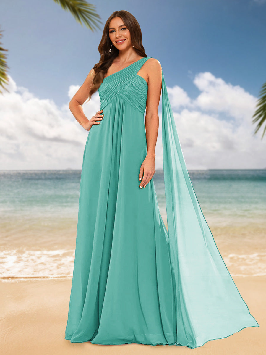 A-Line/Princess One-Shoulder Sleeveless Bridesmaid Dresses Spa