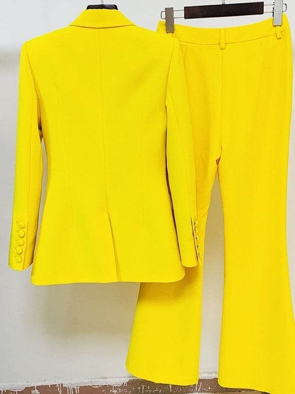 2-Piece Suit For Women With Single-Breasted Button And Peak Lapel