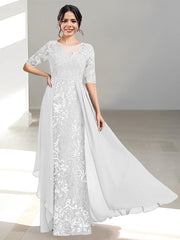 Floor-Length Mother of the Bride Dresses with A-Line and Princess Scoop Necklines