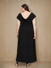 Plus Size A-Line Princess Scoop Neck Short Sleeve Ankle-Length Mother of the Bride Dress with Ruffles and Sequins