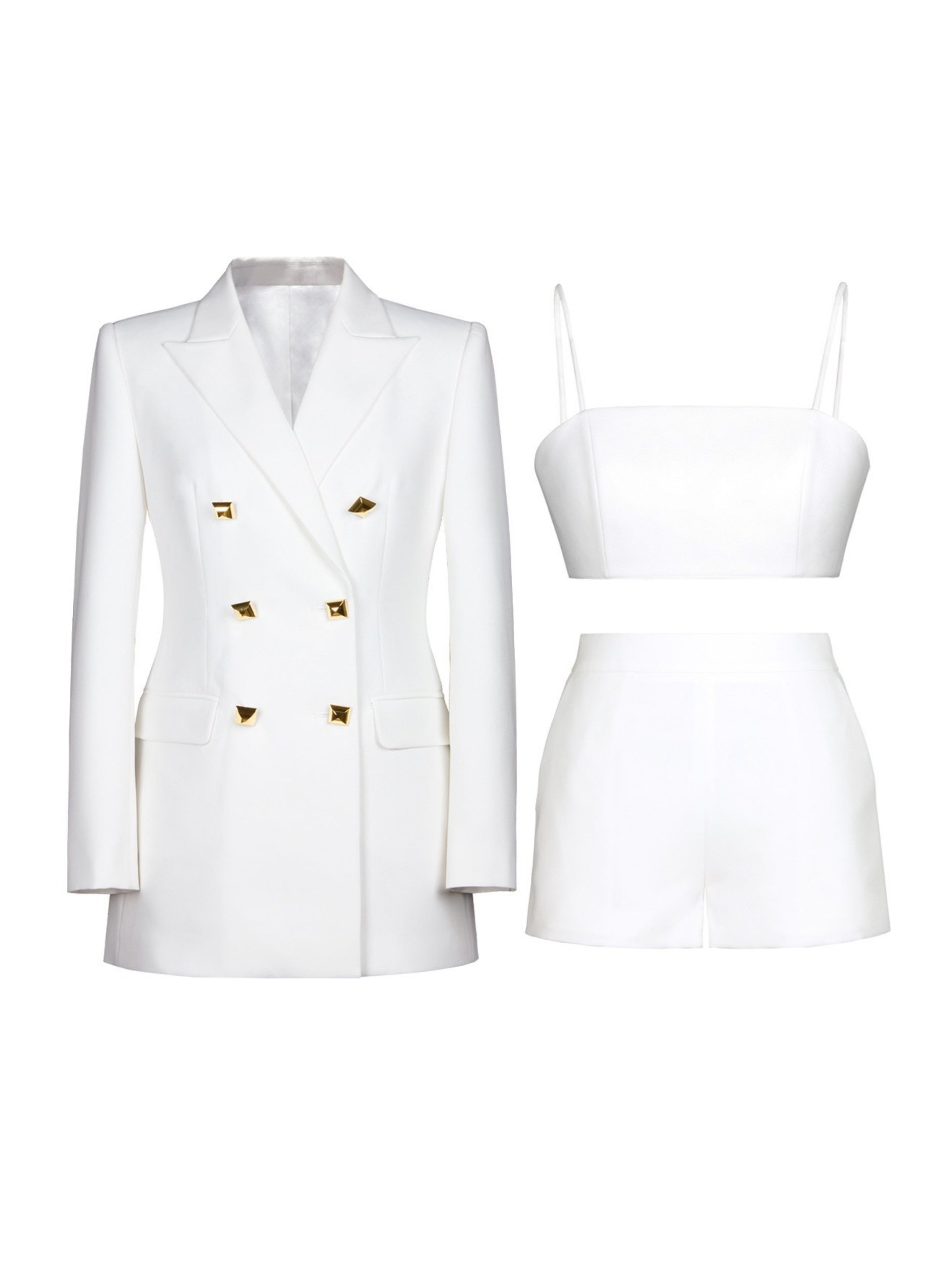 3-Piece Fuchsia Double-Breasted Suits For Women's Prom