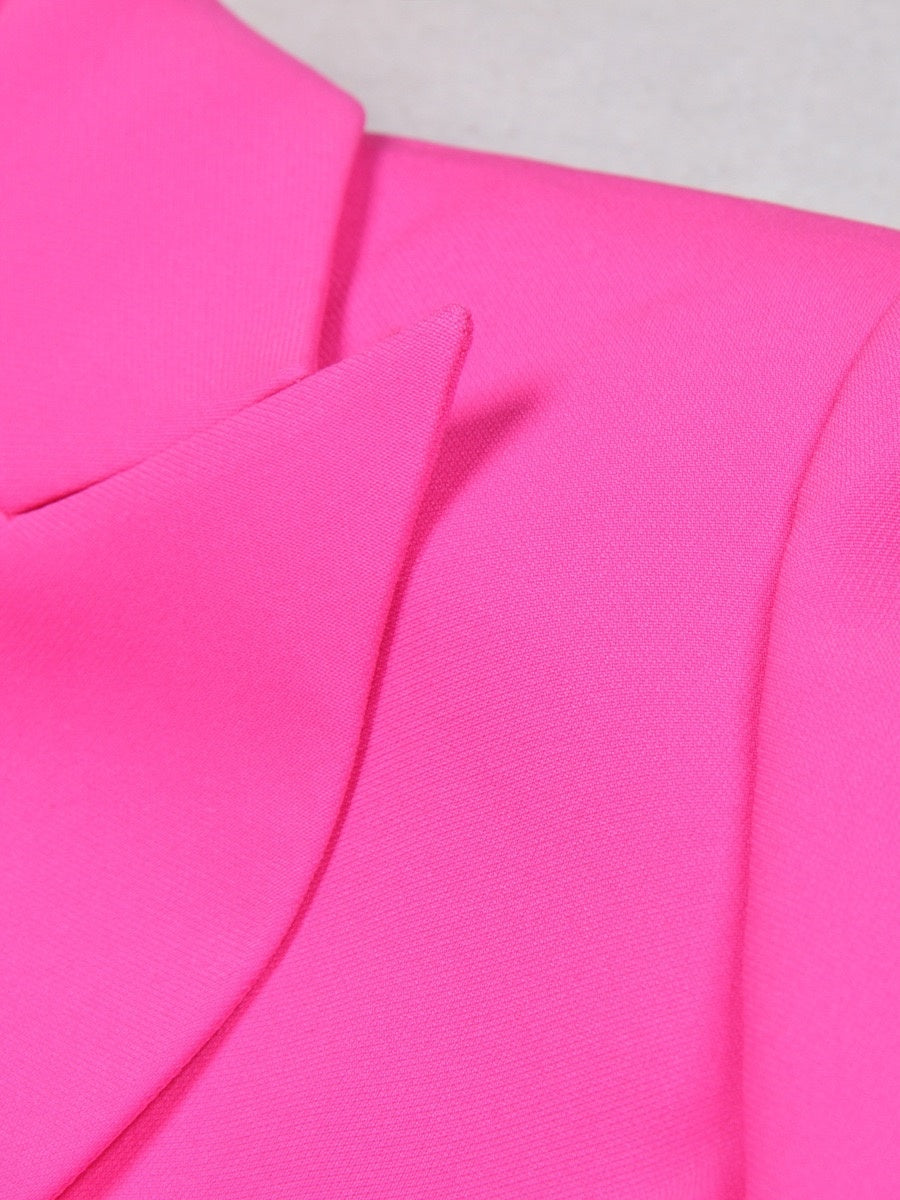 3-Piece Fuchsia Double-Breasted Suits For Women's Prom