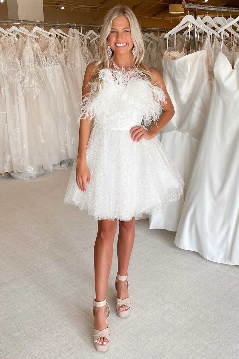 A Line Homecoming Dress Black Sequin Style Chic Feather Cropped Short Dressystars A Line Homecoming Dress Black Sequin Style Chic Feather Cropped Short Dressystars