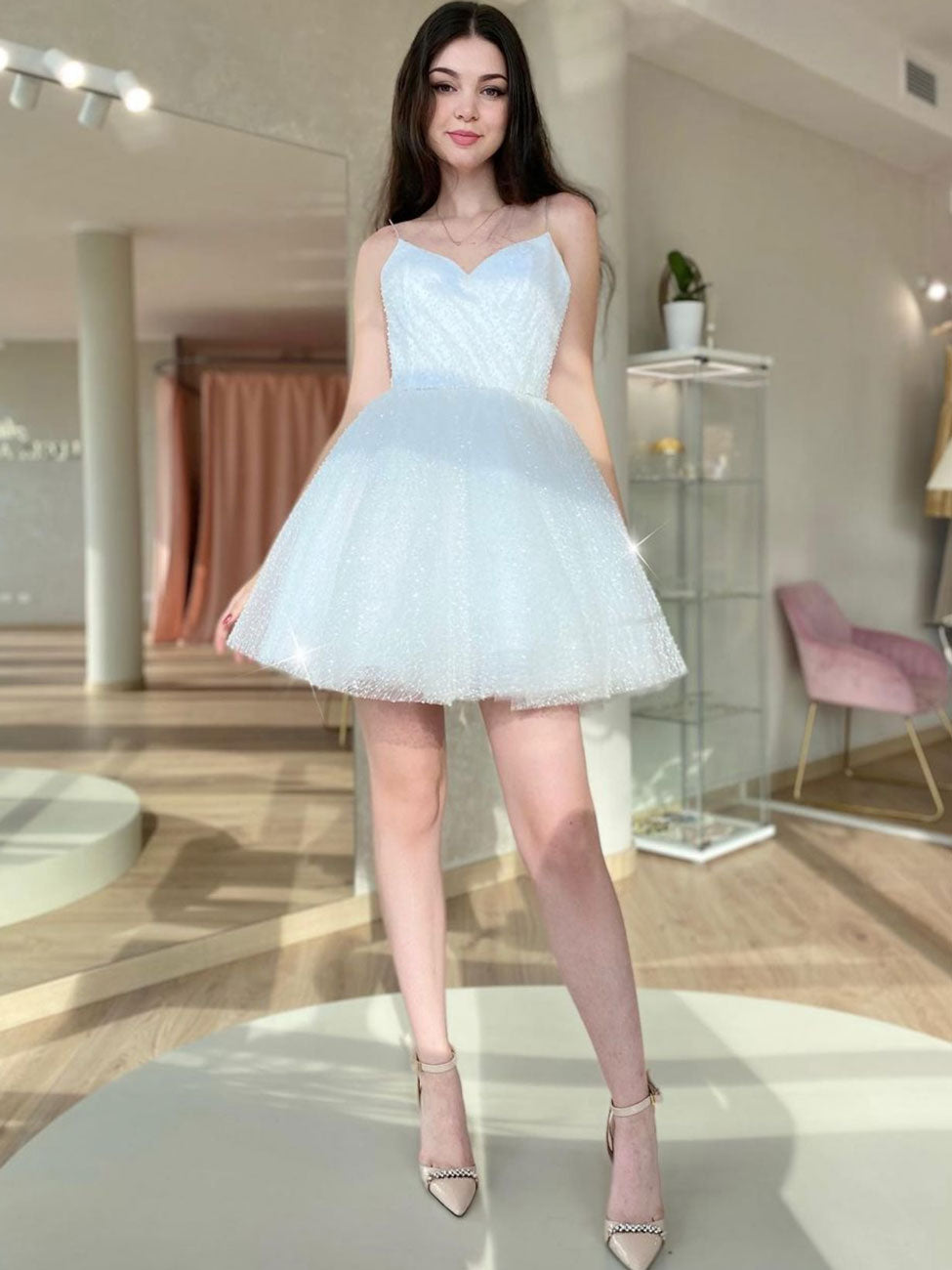 A Line Homecoming Dress Puffy White Short Party Cocktail Dress Dressystars A Line Homecoming Dress Puffy White Short Party Cocktail Dress Dressystars