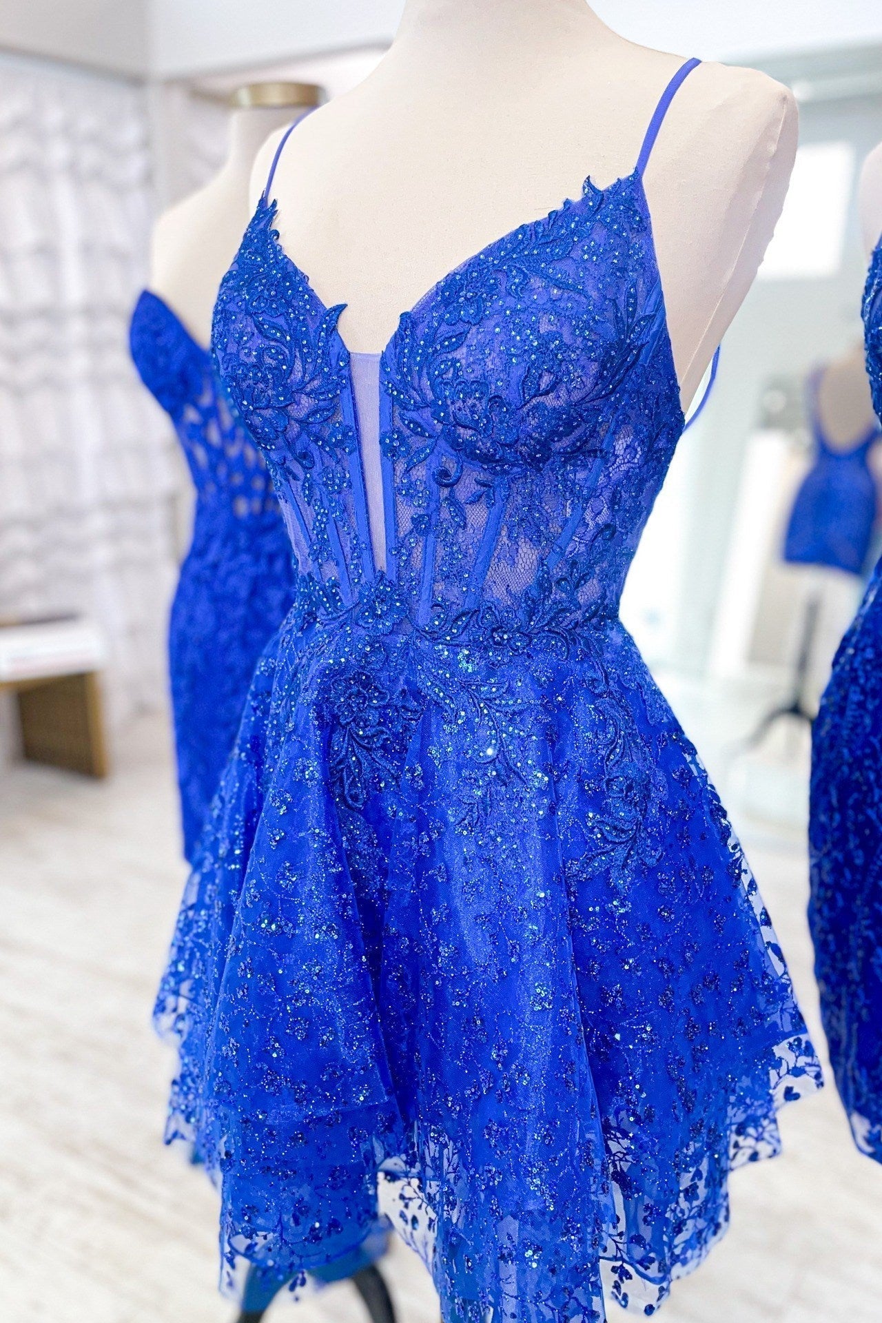 A Line Homecoming Dress Shoulder straps with Delicate AppliquesShort Party Cocktail Dress