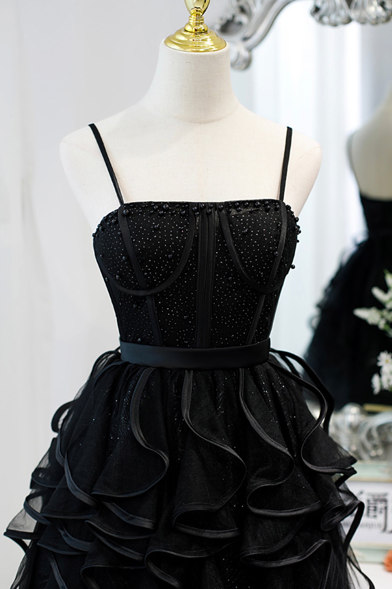 A Line Homecoming Dress Spaghetti Strap Tulle Short Party Cocktail Dress