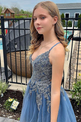A Line Homecoming Dresses Spaghetti Straps Short Cocktail Dresses with Appliques