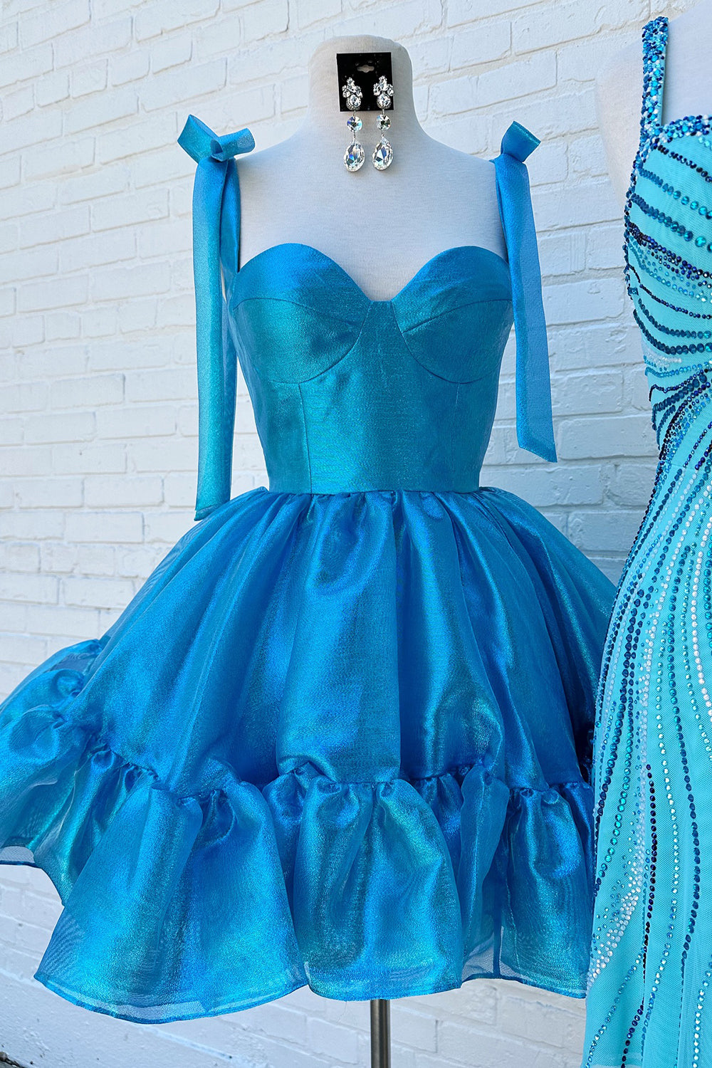 A-Line Kelly Green Homecoming Dresses Short Cocktail Dresses with Bow