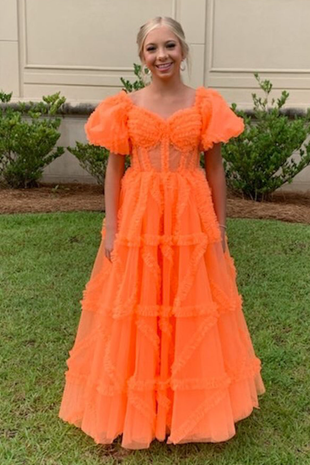 A Line Prom Dress Off the Shoulder Red Tulle Corset Evening Dress with Bowknot