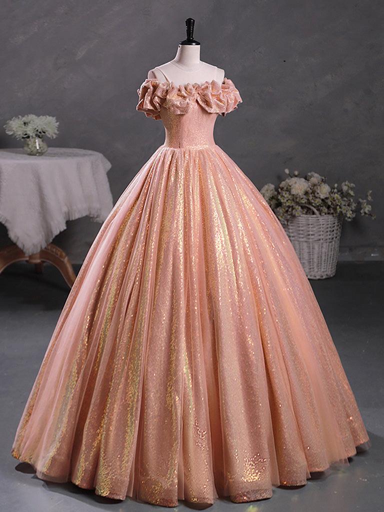 A Line Prom Dress Off the Shoulder Sequin Long Formal Gown Evening Dress
