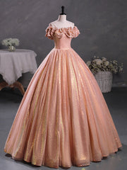 A Line Prom Dress Off the Shoulder Sequin Long Formal Gown Evening Dress