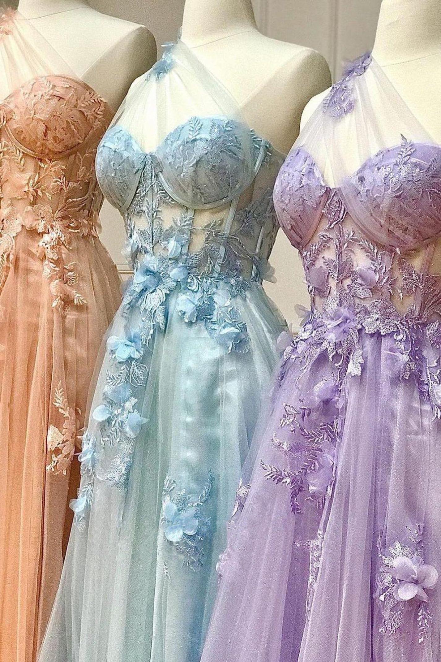 A Line Prom Dress One Shoulder Black Long Appliqued Evening Dress