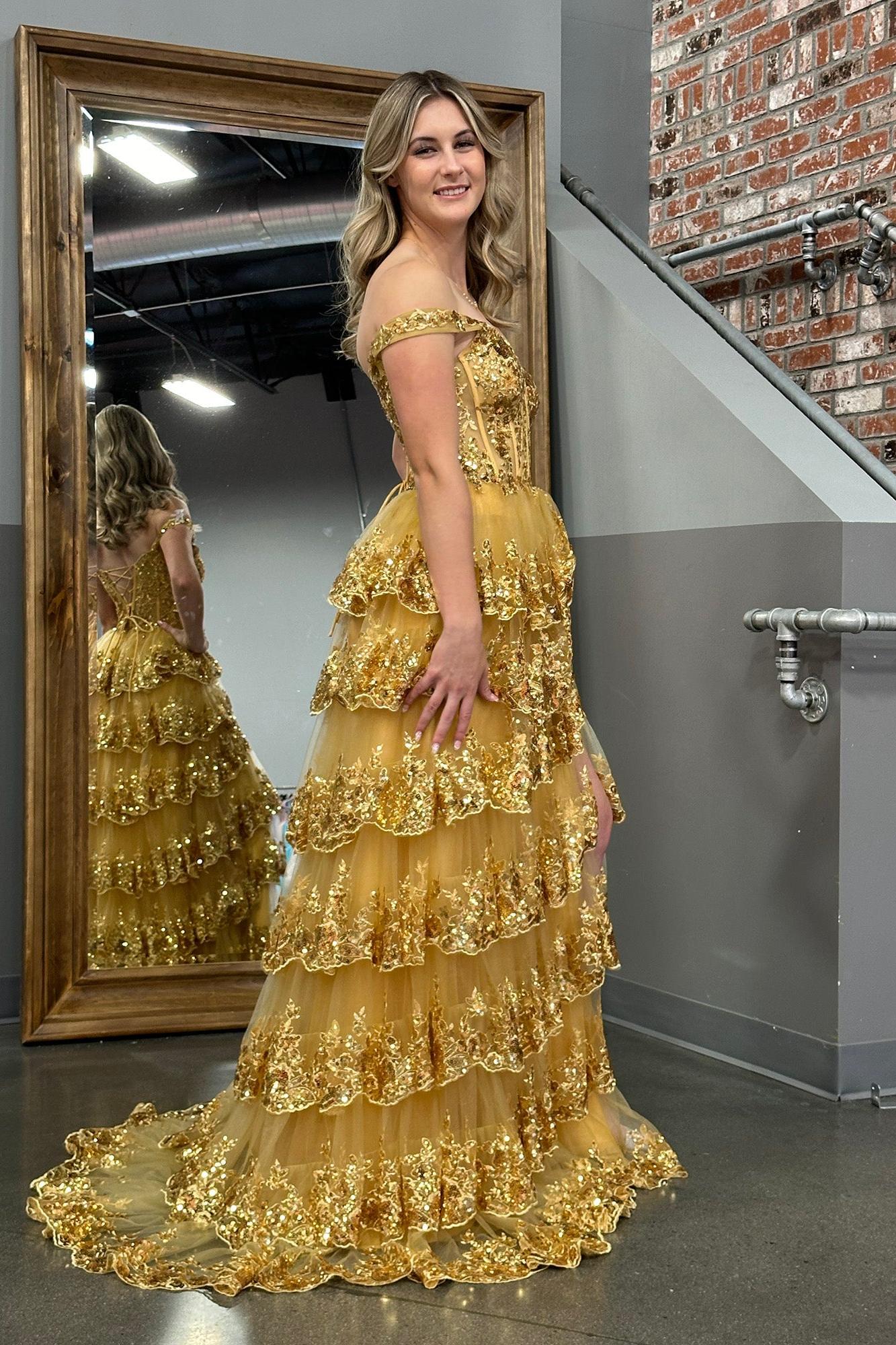 A Line Prom Dress Princess Off the Shoulder Corset with Lace Evening Dress