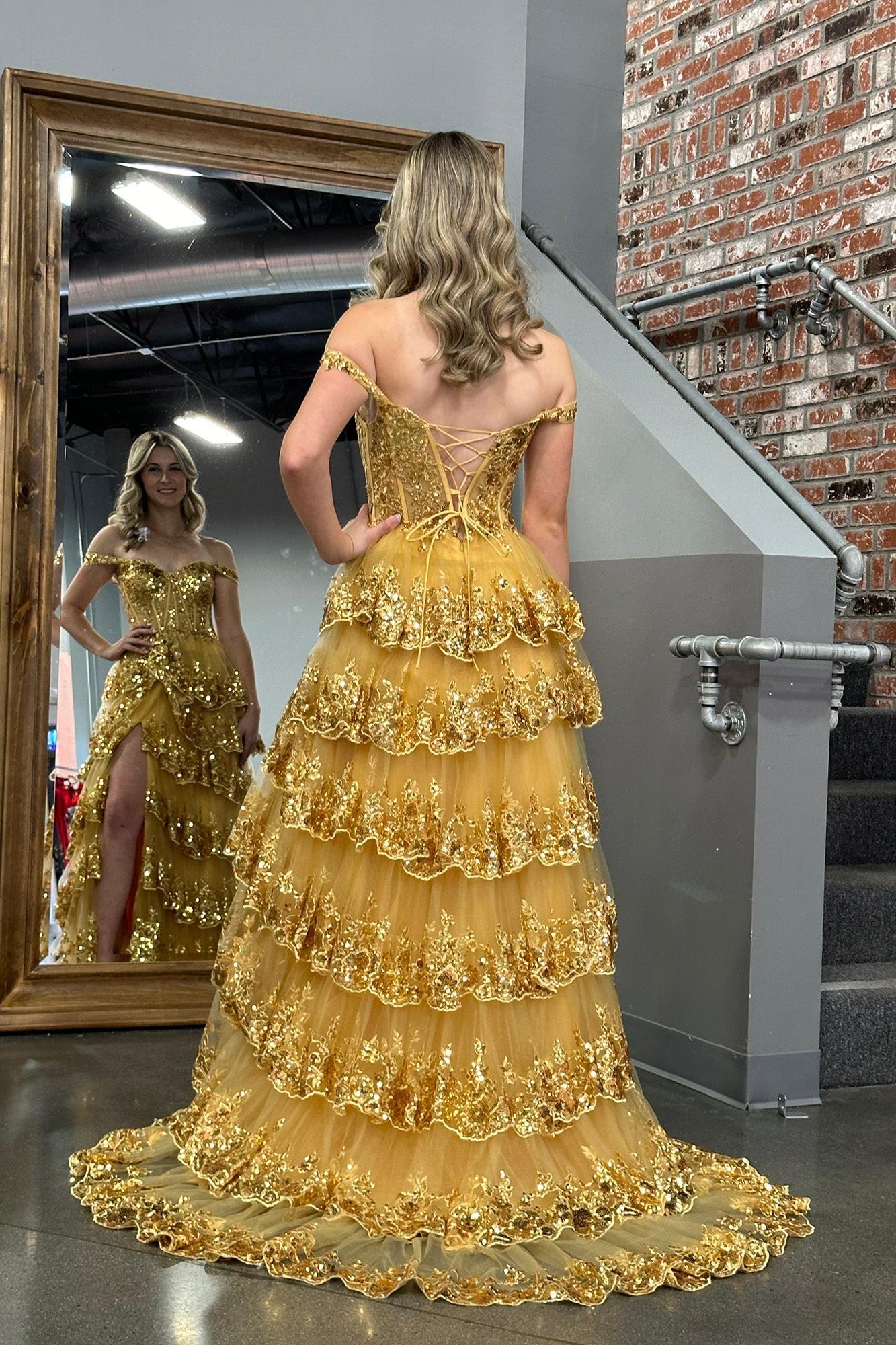 A Line Prom Dress Princess Off the Shoulder Corset with Lace Evening Dress