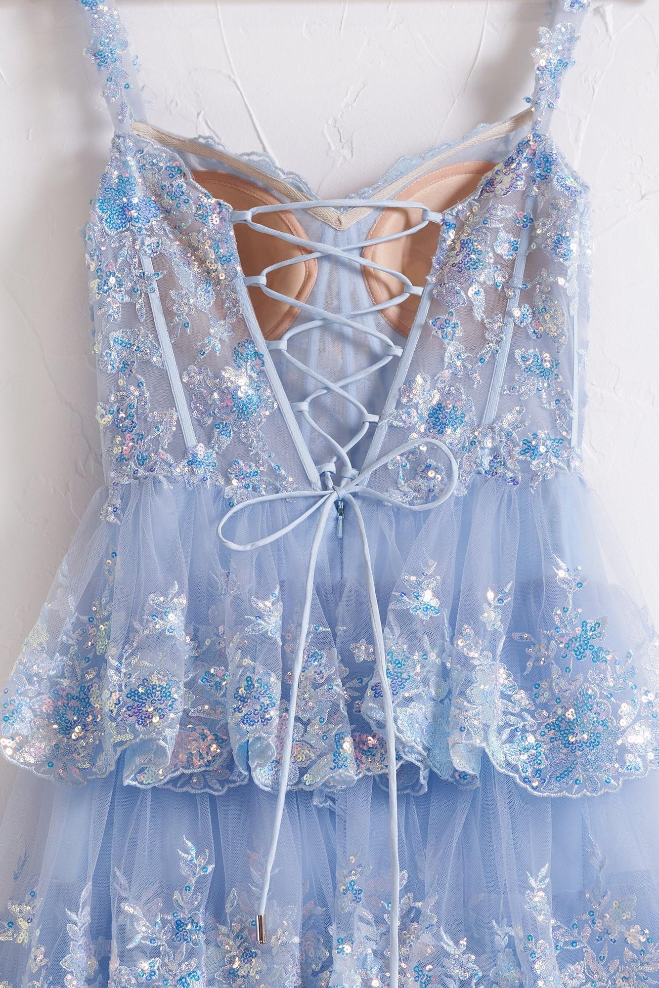 A Line Prom Dress Princess Off the Shoulder Corset with Lace Evening Dress