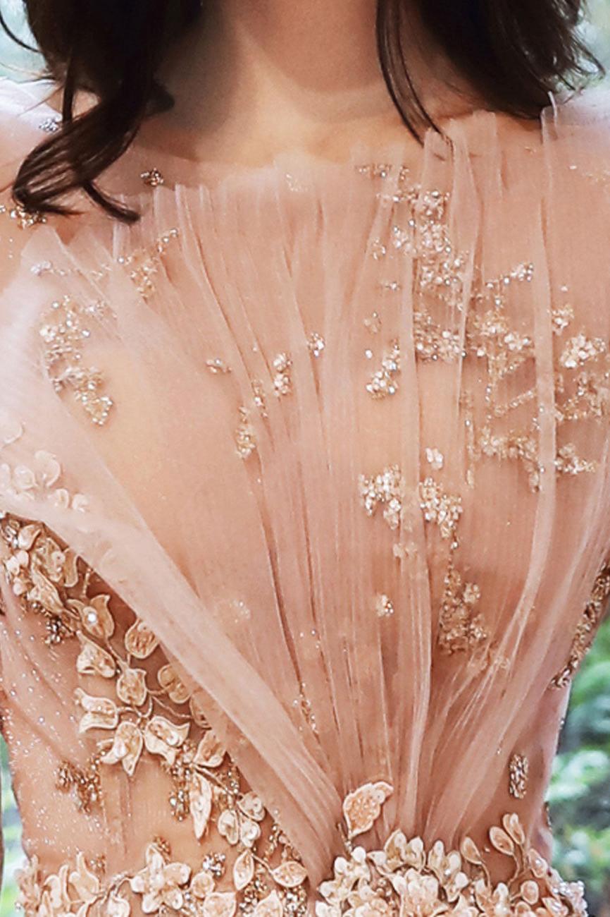 A Line Prom Dress Scoop Neck Sequin Pink Long Formal Graduation Evening Gown Evening Dress