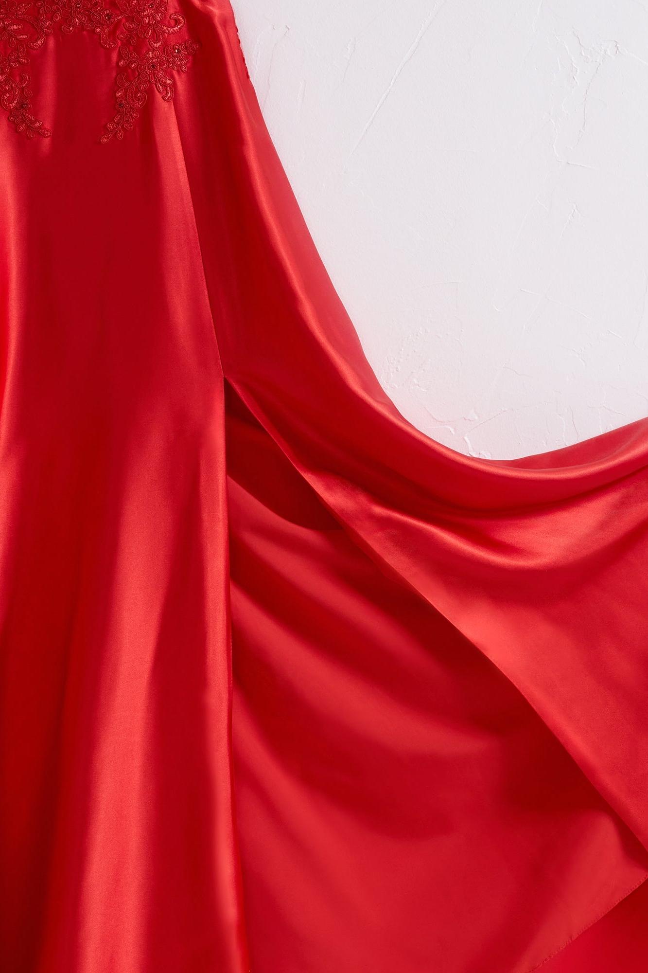 A Line Prom Dress Spaghetti Straps Corset Back Elegant Evening Dress with Split