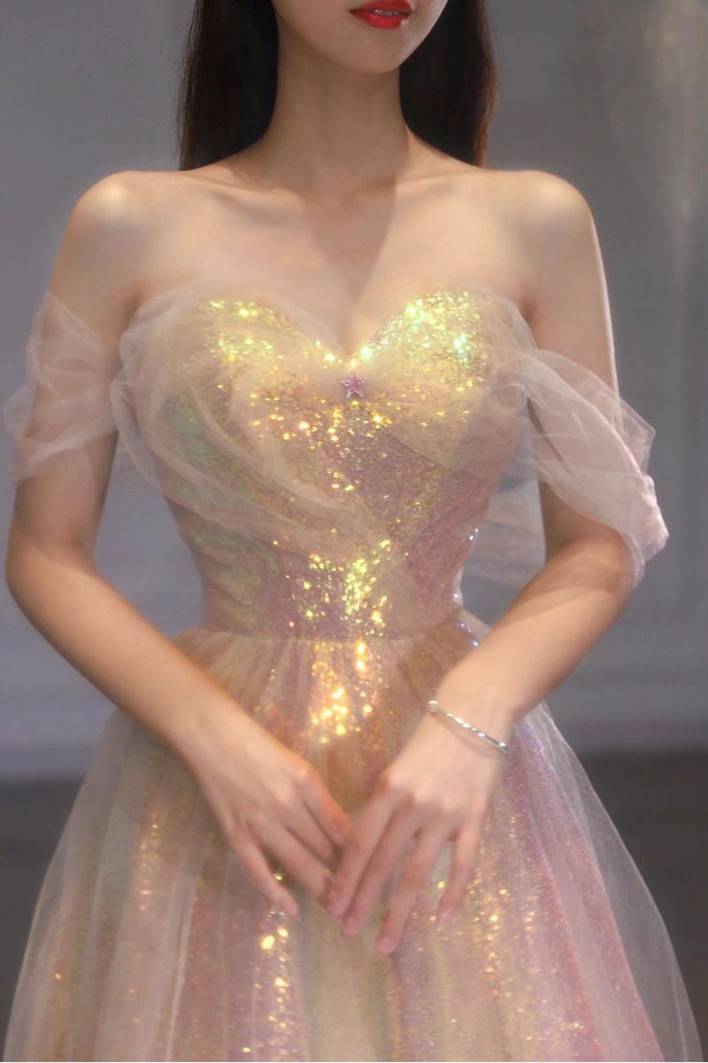 A Line Prom Dress Tulle Long Formal Evening Gown Evening Dress