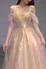 A Line Prom Dress Tulle Long Formal Evening Gown Evening Dress