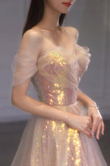 A Line Prom Dress Tulle Long Formal Evening Gown Evening Dress