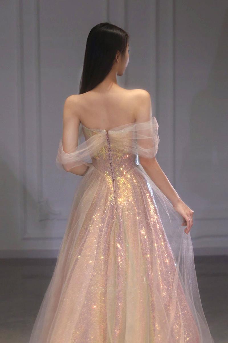 A Line Prom Dress Tulle Long Formal Evening Gown Evening Dress