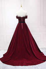 A Line Prom Dress Velvet Long Formal Dress Evening Dress