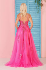 A Line V Neck Pink Prom Dress Lace Long Evening Dress