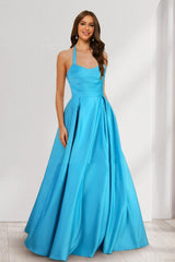 A-Line/Princess Halter Sleeveless Ruched Bridesmaid Dresses