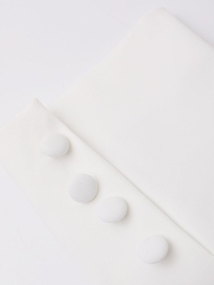 Asymmetric White Long-Sleeve Blazer For Women