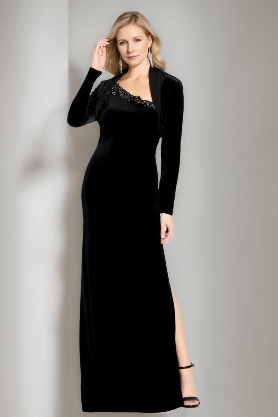 Asymmetrical Sleeveless Floor-Length Mermaid/Trumpet Mother-of-the-Bride Dress with Side Split