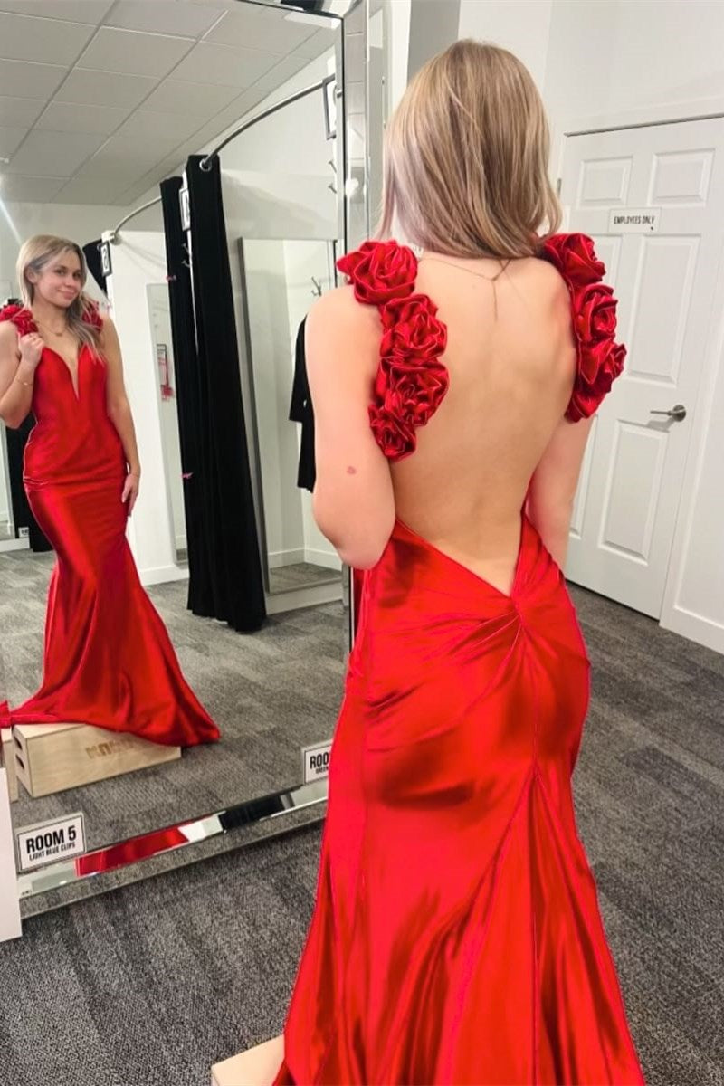 Backless Mermaid Prom Dress Long Gown Evening Dress