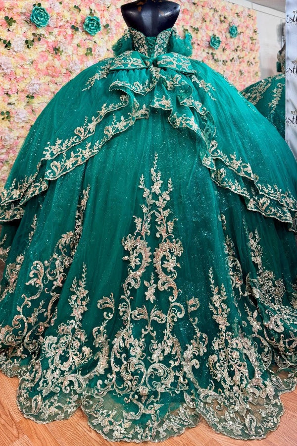long sleeve green velvet bridesmaid dress Dark Green Velvet Deep V Neckline Flare Sleeves Dress main image 0