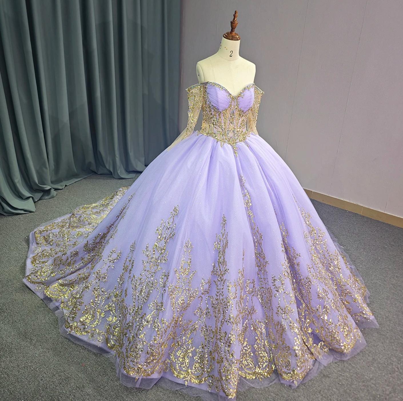 Ball Gown Quinceanera Dress Lace-Up Beaded Birthday Party Sweet 16 Dress