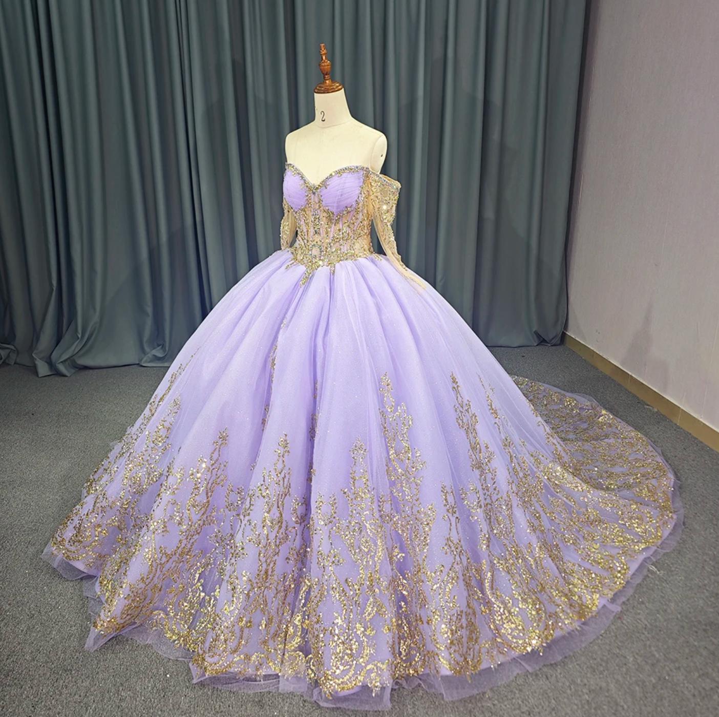 Ball Gown Quinceanera Dress Lace-Up Beaded Birthday Party Sweet 16 Dress