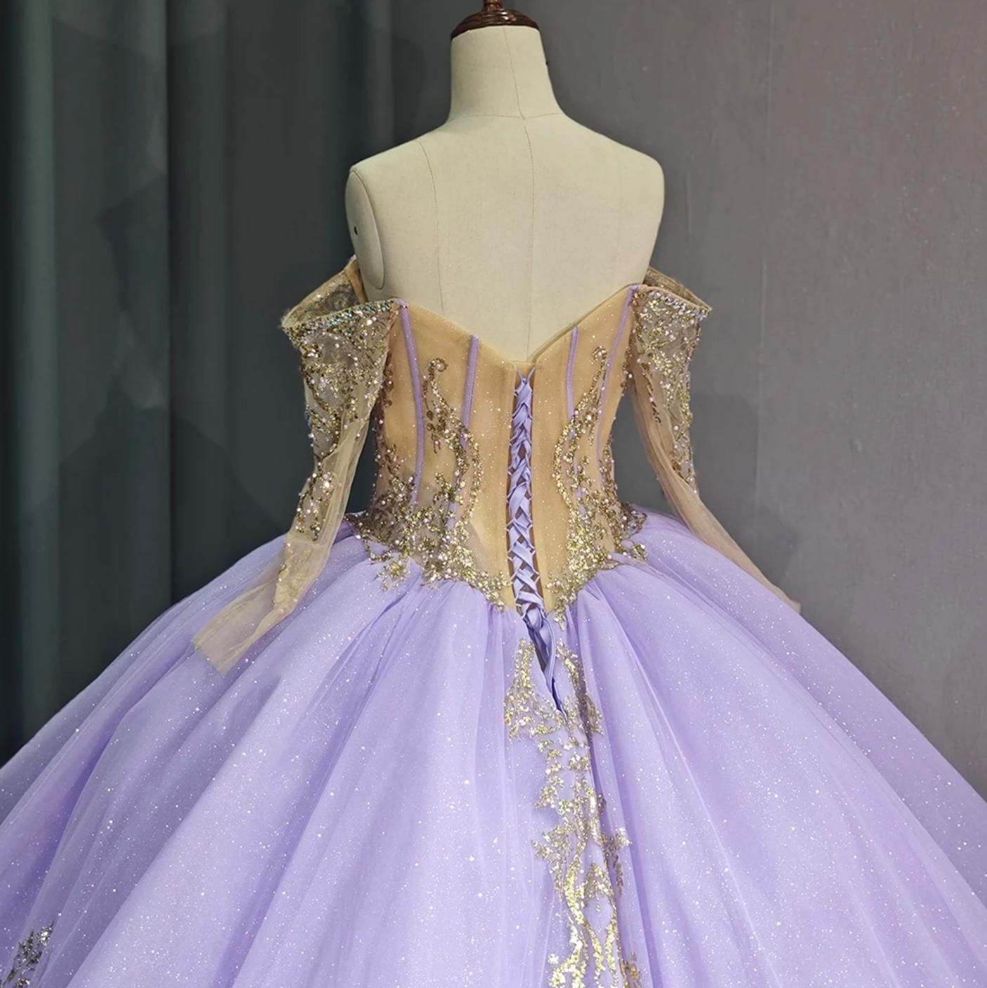 Ball Gown Quinceanera Dress Lace-Up Beaded Birthday Party Sweet 16 Dress