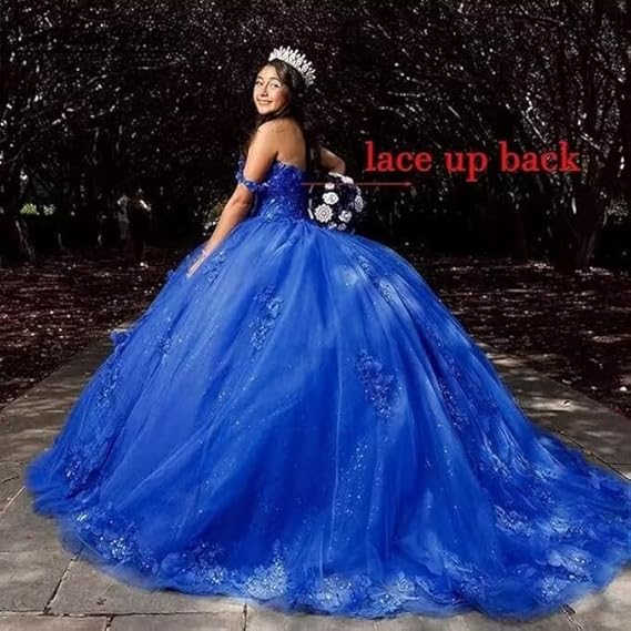 Ball Gown Quinceanera Dress Spaghetti Straps Birthday Party Dress Royal Blue Sweet 16 Dress