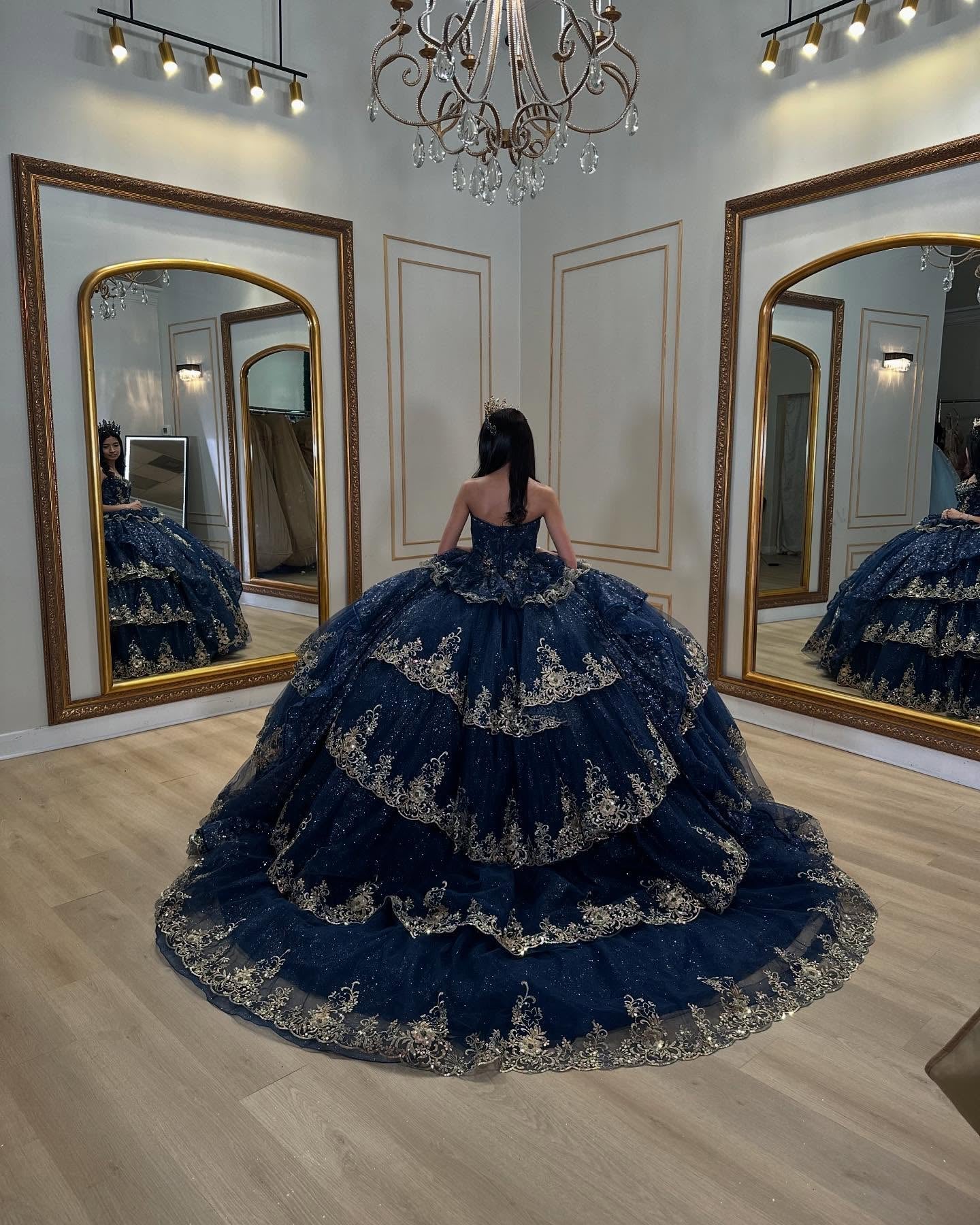 Ball Gown Strapless Sleeveless Beaded Ruffles Sequins Tulle Tiered Sparkly Tulle Quinceanera Dress Birthday Party Dress Evening Formal Gown For Sweet 16