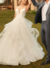 Ball Gown Wedding Dress with Cascading Ruffles