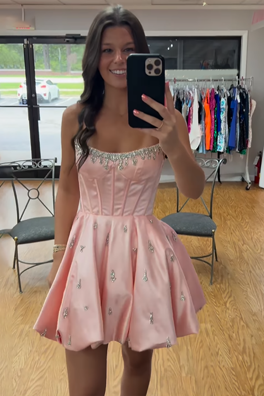 Black Corset Homecoming Dresses Strapless Short Cocktail Dresses With Rhinestone