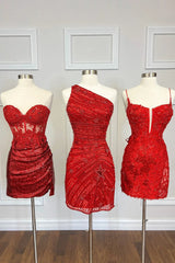 Black Homecoming Dress Bodycon one shoulder Style Sequin Short Party Cocktail Dress